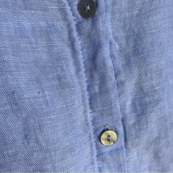 Sigrid Olsen Sky Blue Linen Button Up Pocketed Tunic Shirt Lagenlook Resort XXL - Picture 14 of 16